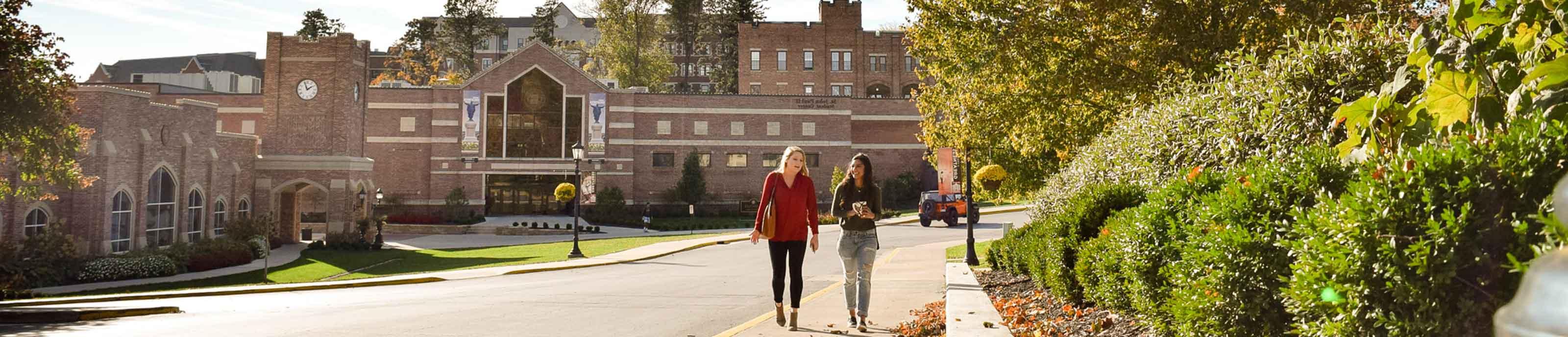 Students walking on campus